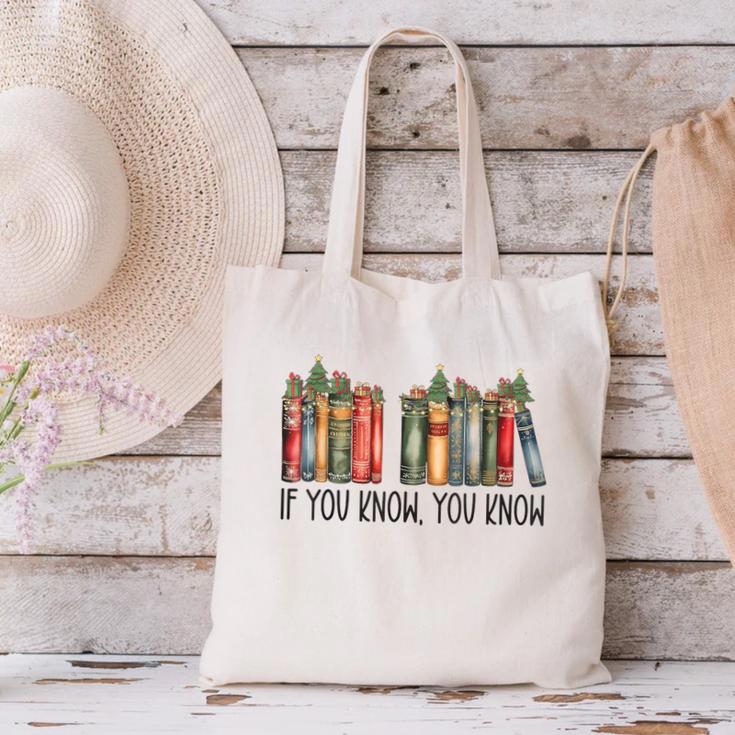 If You Know You Know 6 7 Reading Books Christmas Canvas Tote Bag If You Know You Know 6 7 Reading Books Christmas Canvas Tote Bag