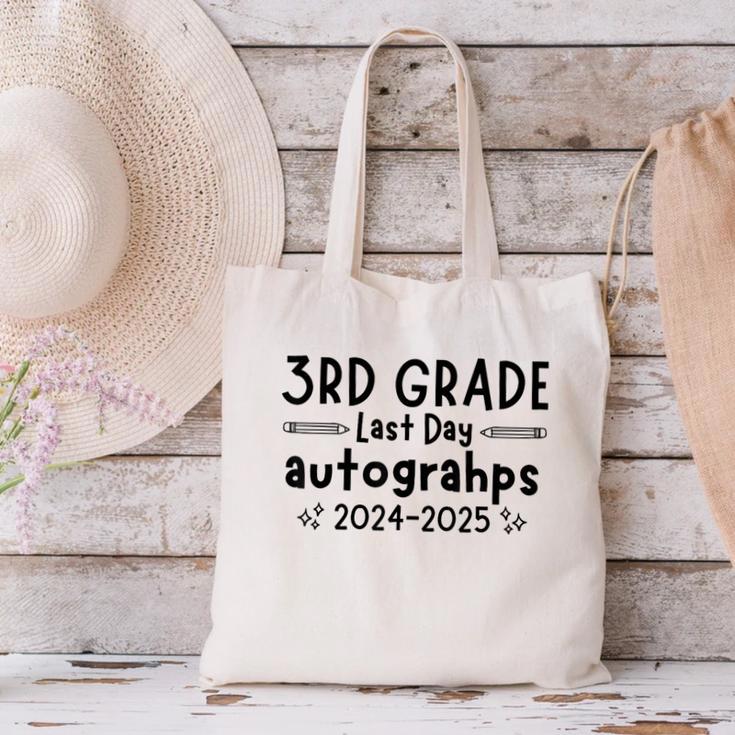 Last Day Of School 3rd Third Grade Sign My Shirt Graduation Canvas Tote Bag