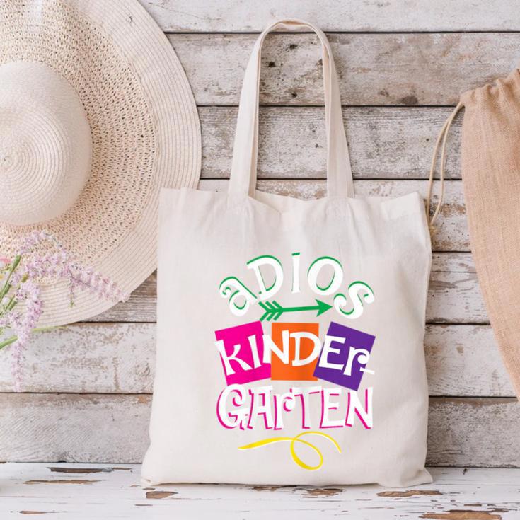 Last Day Of School Adios Kindergarten Graduation Kids Girls Canvas Tote Bag