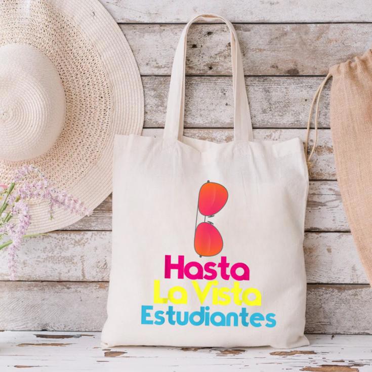 Last Day Of School Spanish Teacher Graduation T-Shirt For Men Women Kids Canvas Tote Bag