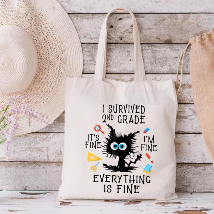 Last Day Of School Student Graduation I Survived 2nd Grade Canvas Tote Bag