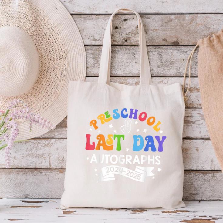 Last Day Of School Year 2025 Preschool Autograph Graduation Canvas Tote Bag