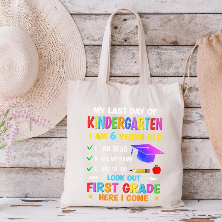 Last Days Of Kindergarten Graduation 2025 Graduate Boys Girl Canvas Tote Bag