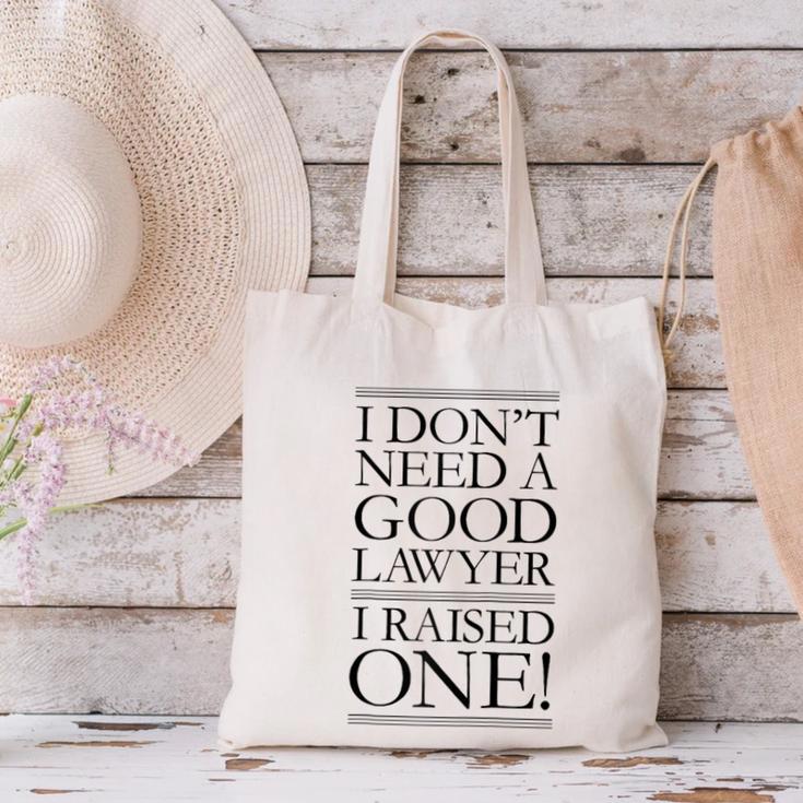 Law School Parents Quote Lawyer Graduation Raglan Baseball Tee Canvas Tote Bag