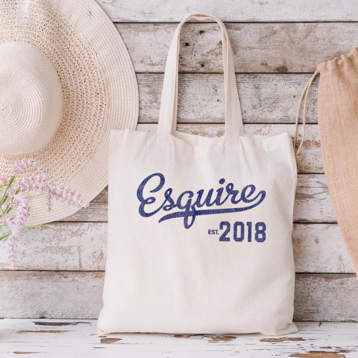Lawyers Graduation Esquire Est 2018 Graduate Shirt Canvas Tote Bag