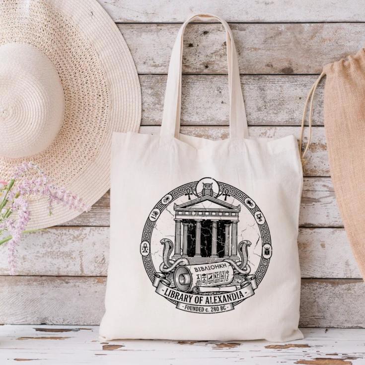 Library Of Alexandria Ancient Book Lover Librarian Books Canvas Tote Bag