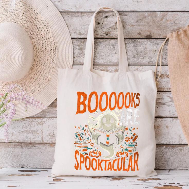 Library Halloween Book Lover Ghost With Books Canvas Tote Bag Library Halloween Book Lover Ghost With Books Canvas Tote Bag