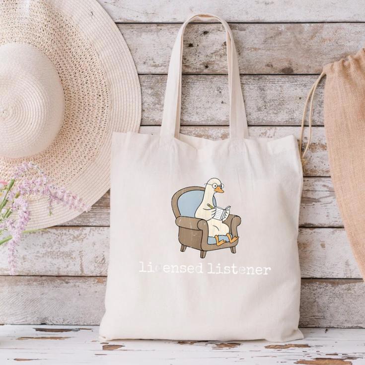 Licensed Listener Goose School Graduation Canvas Tote Bag