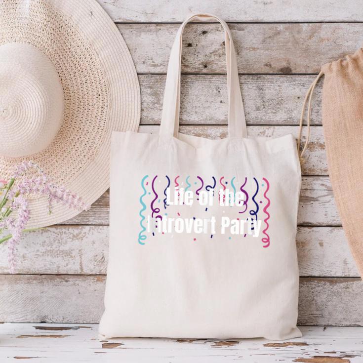 Life Of The Introvert Party Extroverted Introvert Canvas Tote Bag Life Of The Introvert Party Extroverted Introvert Canvas Tote Bag