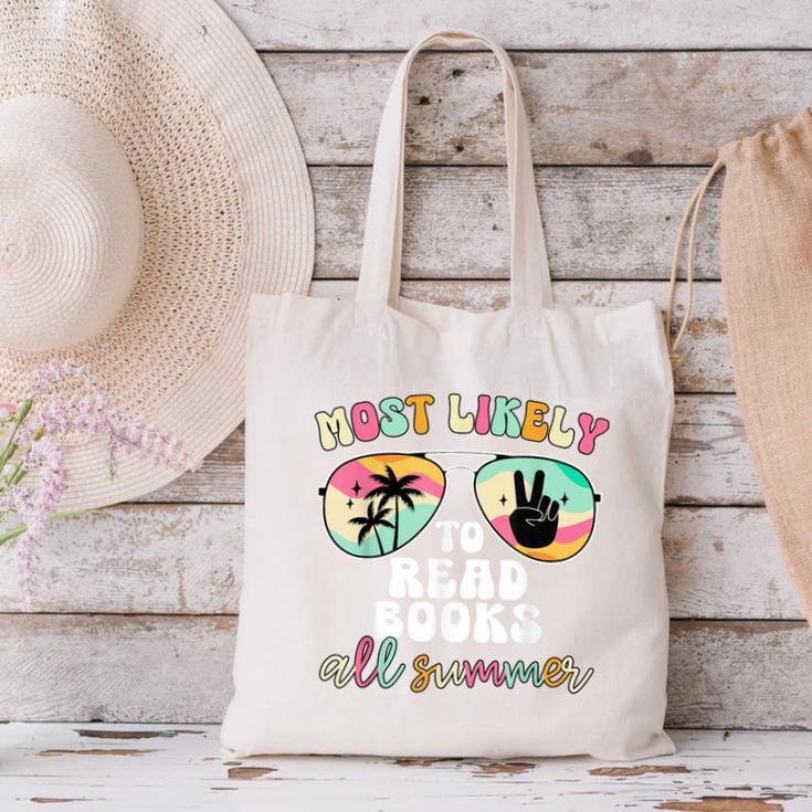Most Likely To Read Books All Summer Teacher Student Canvas Tote Bag