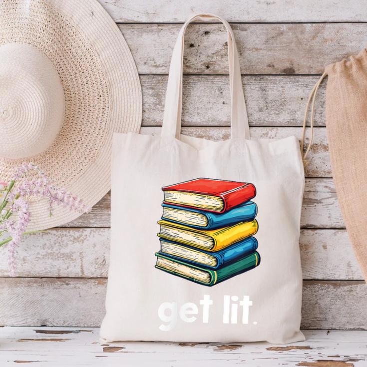 Get Lit With Books Canvas Tote Bag