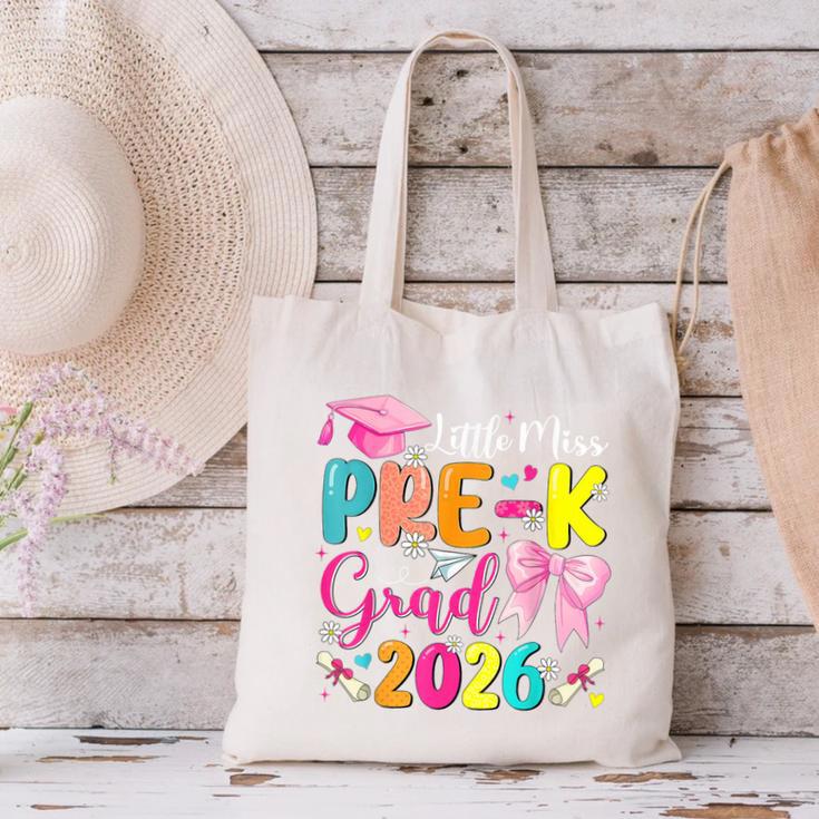 Little Miss Pre-K Grad 2026 Preschool Graduation Kids Girls Canvas Tote Bag
