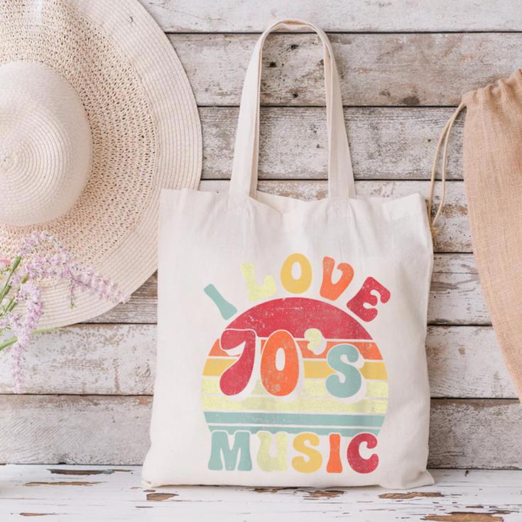 I Love 70's Music Retro Style Nostalgia Cassette 1970s Party Canvas Tote Bag I Love 70's Music Retro Style Nostalgia Cassette 1970s Party Canvas Tote Bag