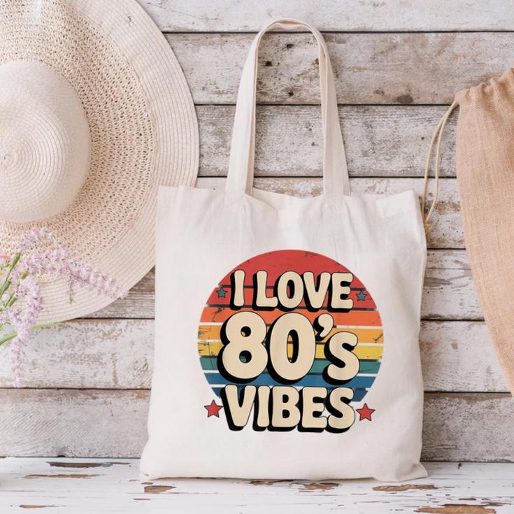 I Love 80’s Vibes Retro 80s Style Vintage Sunset Nostalgia Canvas Tote Bag