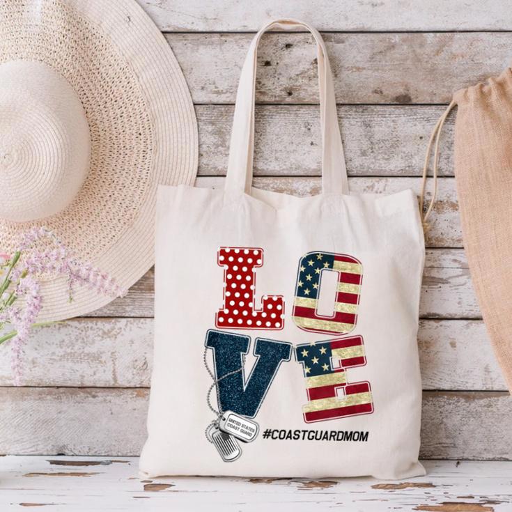 Love Coast Guard Mom Proud Coast Guard Graduation Mom Canvas Tote Bag