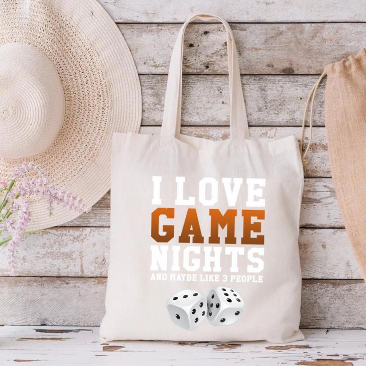 I Love Game Nights Host And Maybe 3 People Introvert Canvas Tote Bag