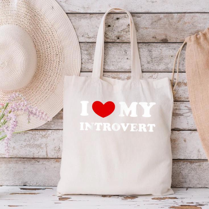 I Love My Introvert I Heart My Introvert Canvas Tote Bag I Love My Introvert I Heart My Introvert Canvas Tote Bag