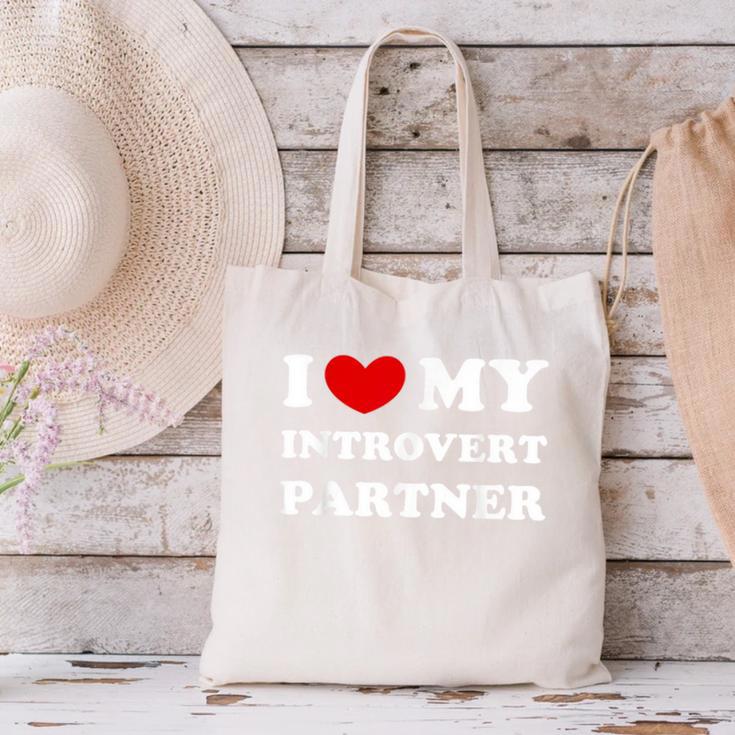 I Love My Introvert Partner I Heart My Introvert Partner Canvas Tote Bag I Love My Introvert Partner I Heart My Introvert Partner Canvas Tote Bag