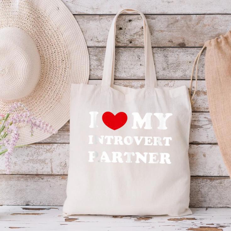 I Love My Introvert Partner I Heart My Introvert Partner Canvas Tote Bag I Love My Introvert Partner I Heart My Introvert Partner Canvas Tote Bag