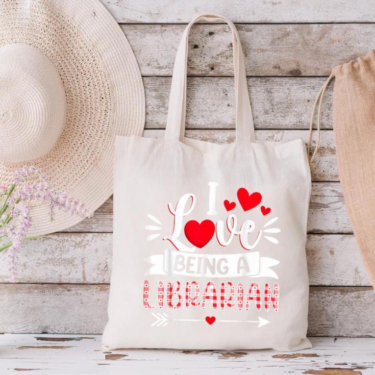 I Love Being A Librarian Library Book Valentine's Day Canvas Tote Bag I Love Being A Librarian Library Book Valentine's Day Canvas Tote Bag