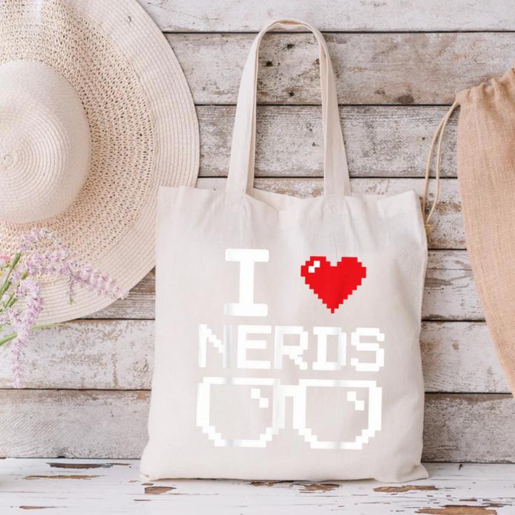 I Love Nerds I Heart Nerds For Science Book Knowledge Geeks Canvas Tote Bag