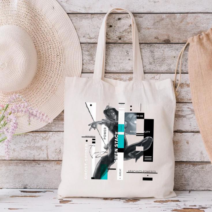 Marvel Spider-Man Gwen Stacy Responsibility Book Covers Canvas Tote Bag