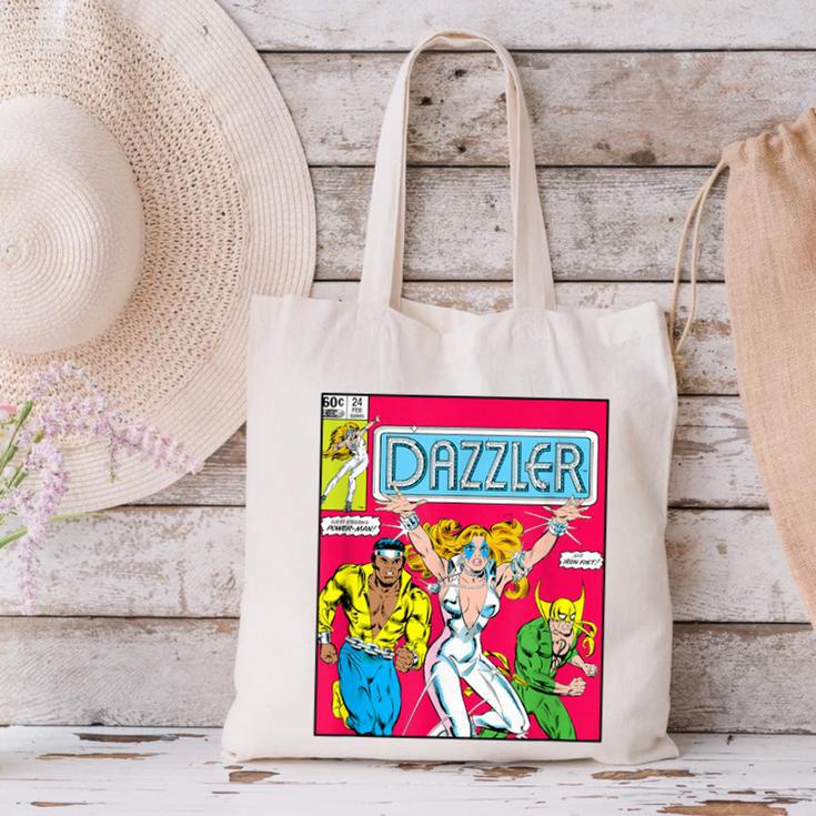 Marvel Universe Classic Dazzler Vintage Comic Book Cover Canvas Tote Bag
