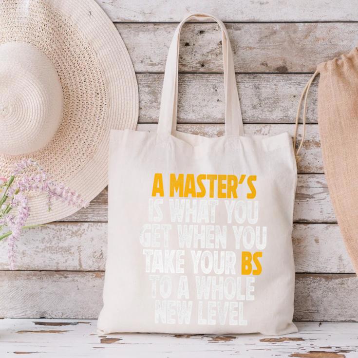 Master Degree When You Take Bs To New Level Graduation Premium Canvas Tote Bag