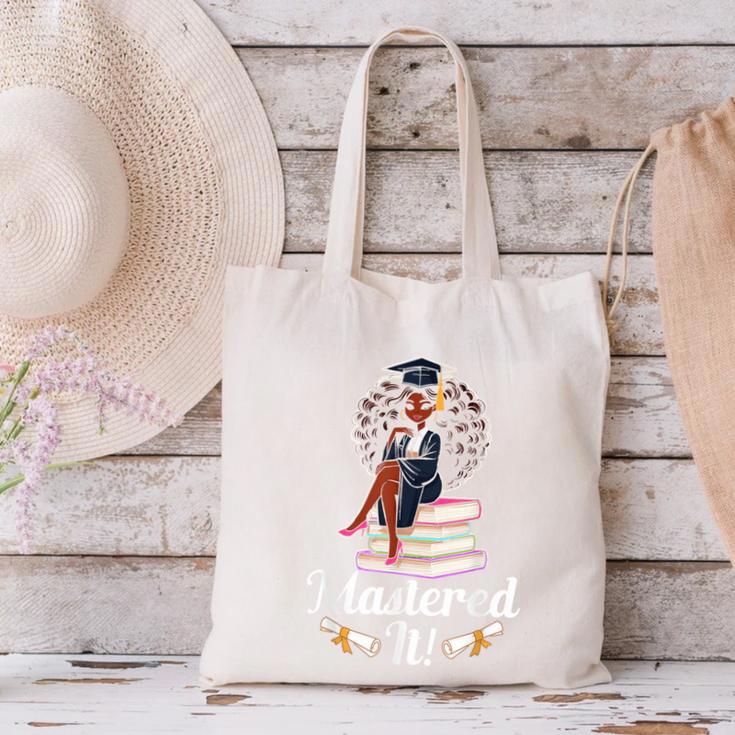 Mastered It Black Girl Masters Degree Graduation Black Queen Canvas Tote Bag