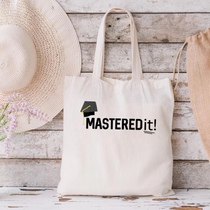 Masters Degree Graduation For Him Her Diploma T-Shirt Canvas Tote Bag