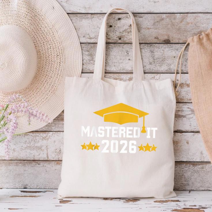 Masters Degree Graduation Mastered It Class Of 2026 Graduate Canvas Tote Bag