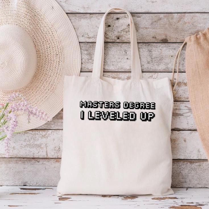 Masters Degree I Leveled Up Graduation T-Shirt Canvas Tote Bag
