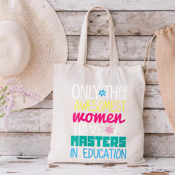 Masters In Education Degree Graduation Women MeD Canvas Tote Bag