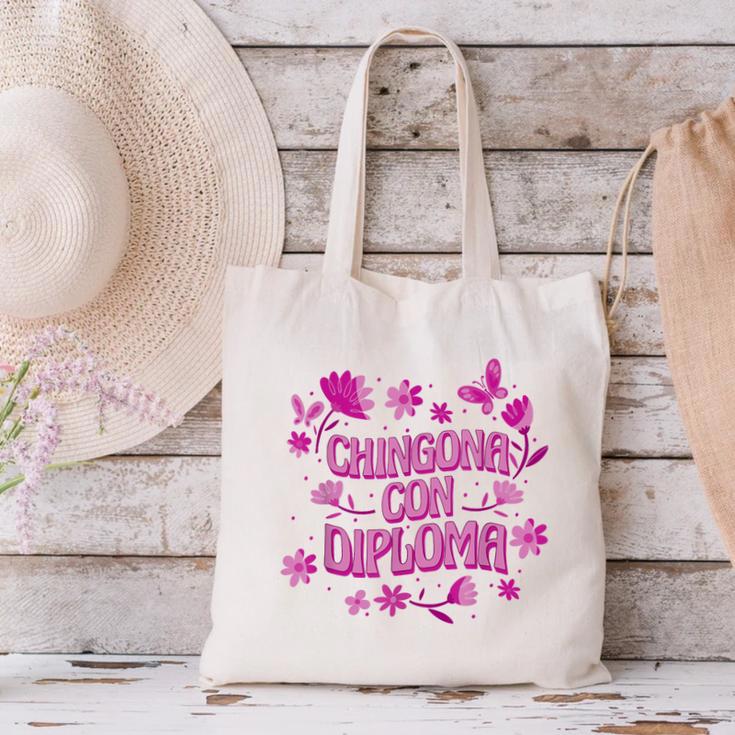 Masters Graduation Educated Latina Chingona Con Diploma Canvas Tote Bag
