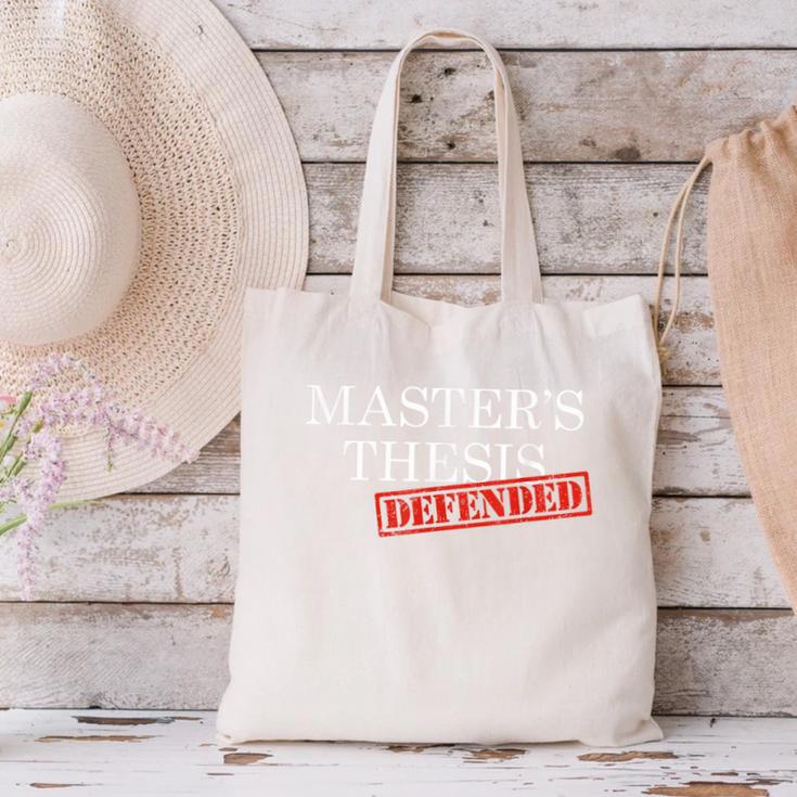 Master's Thesis Defense Tshirt Defended Graduation Canvas Tote Bag