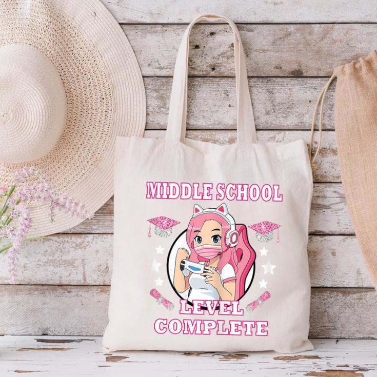 Middle School Level Complete Gaming Graduation Anime Girl Canvas Tote Bag