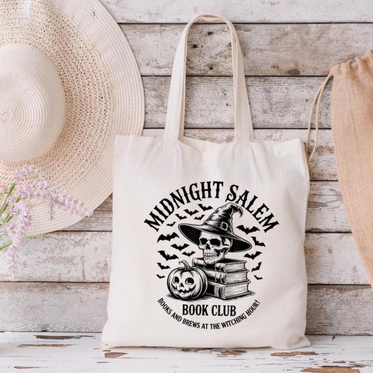 Midnight Salem Book Club Witchy Reads Canvas Tote Bag