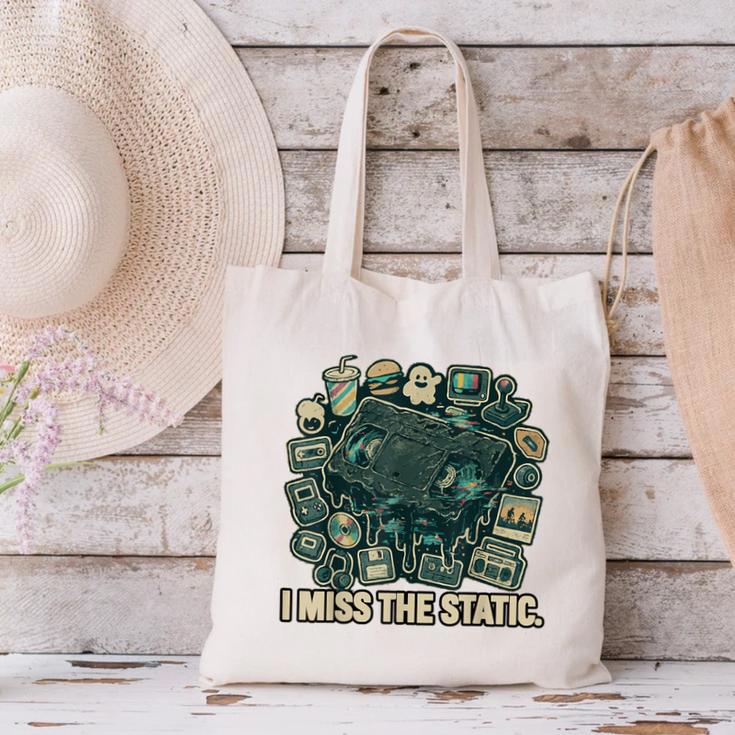 I Miss The Static Retro VHS Nostalgia Art Canvas Tote Bag