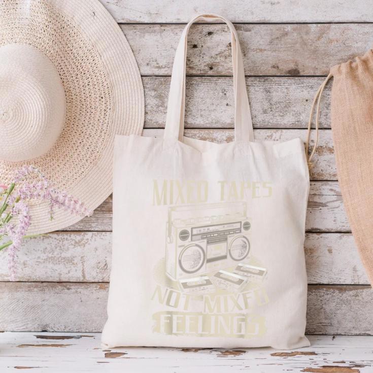 Mixed Tapes Not Feelings Nostalgia Retro Cassette Tape Canvas Tote Bag Mixed Tapes Not Feelings Nostalgia Retro Cassette Tape Canvas Tote Bag