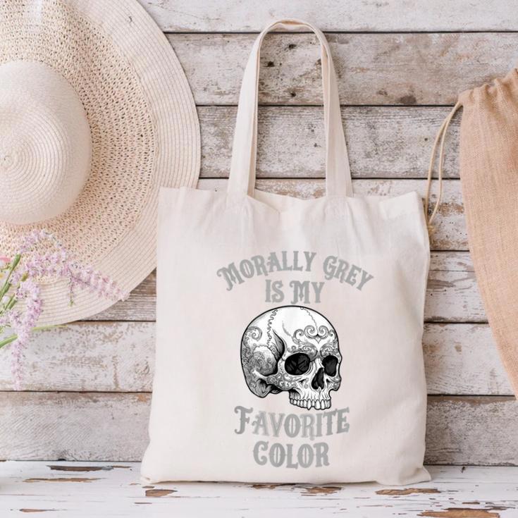 Morally Grey Is My Favorite Color Bookish Skull Canvas Tote Bag Morally Grey Is My Favorite Color Bookish Skull Canvas Tote Bag