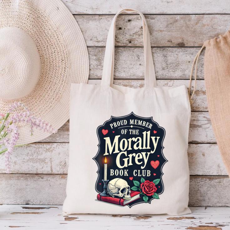 Morally Grey Merch Dark Romance Romantasy Smutty Book Lover Canvas Tote Bag