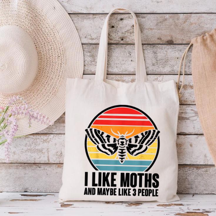 I Like Moths And Maybe 3 People Insect Moth Lovers Introvert Canvas Tote Bag