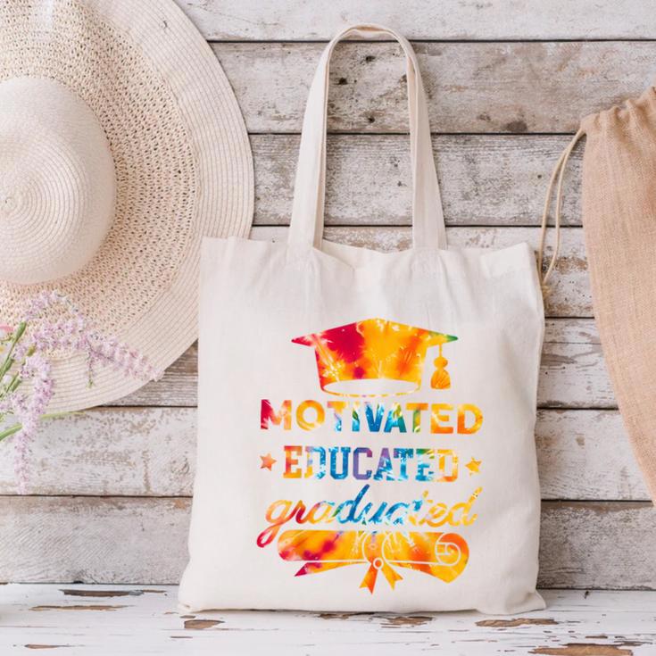 Motivated Educated Graduated Graduation Canvas Tote Bag