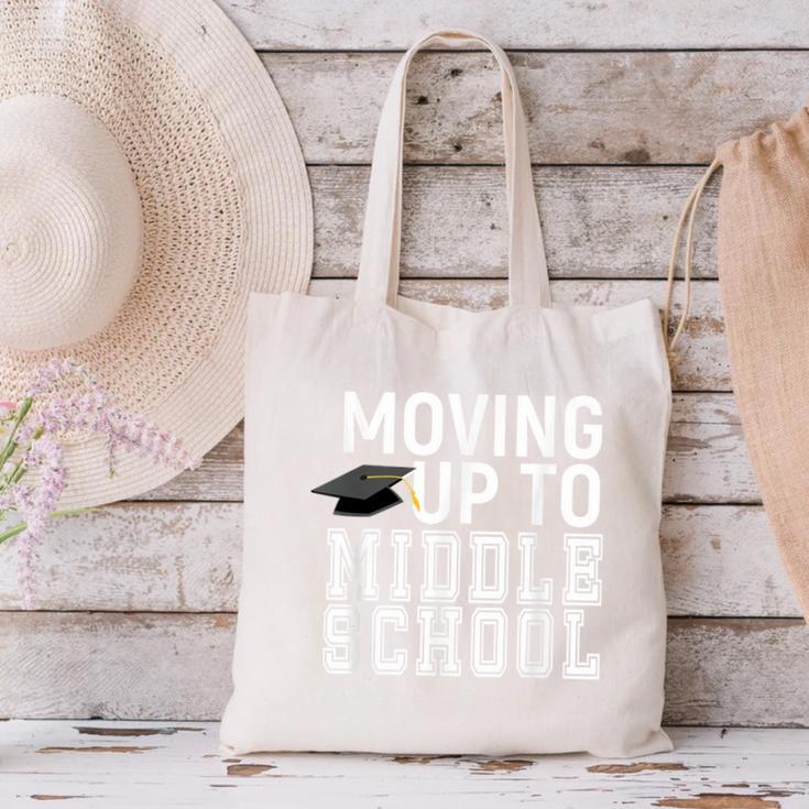 Moving Up To Middle School Elementary School Graduation Canvas Tote Bag