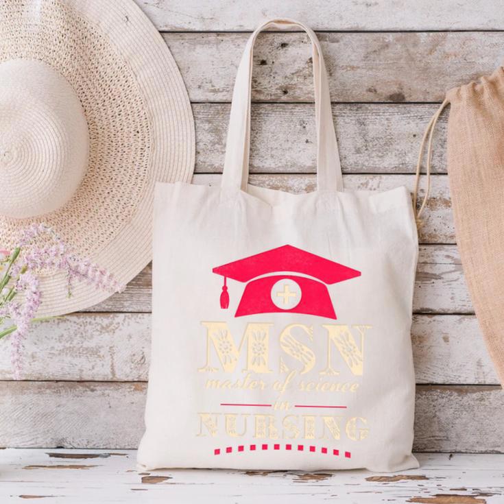 Msn Master Of Science In Nursing College Graduation Premium Tri-Blend Canvas Tote Bag