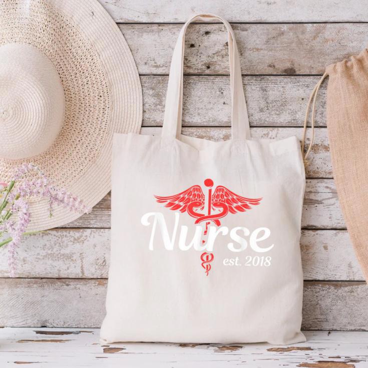 New Nurse 2018 Nurse Nursing School Graduation Shirt Canvas Tote Bag