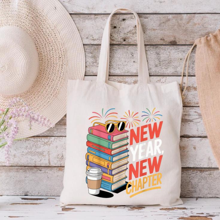 New Year New Chapter Book Lover Reader Canvas Tote Bag