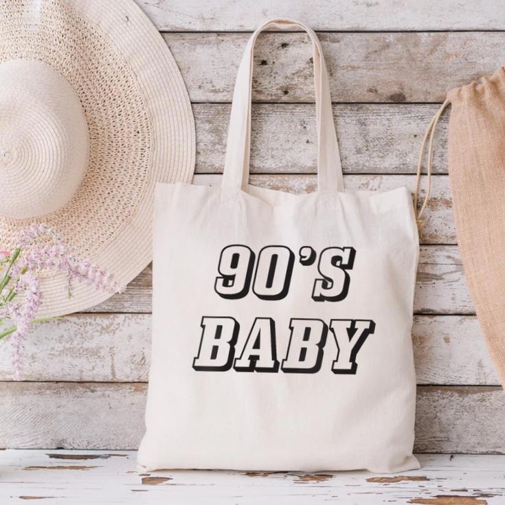 Nineties Era Nostalgia Lover Retro Born 90s Baby Vibes Canvas Tote Bag