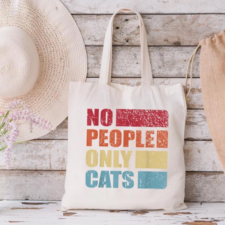 No People Only Cats Introvert Canvas Tote Bag