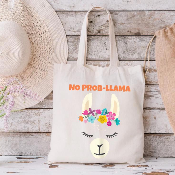 No Prob Llama Birthday Graduation Women Kids Girls Canvas Tote Bag